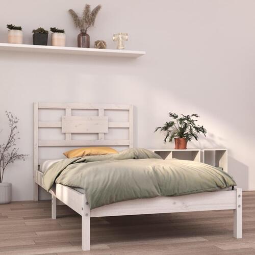 Sengeramme 90x190 cm Single massivt træ hvid