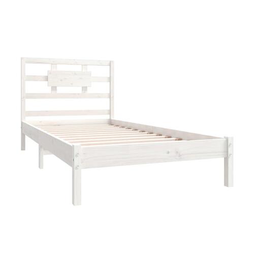 Sengeramme 90x190 cm Single massivt træ hvid
