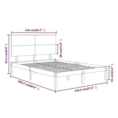 Sengeramme uden madras 140x200 cm massivt fyrretræ hvid
