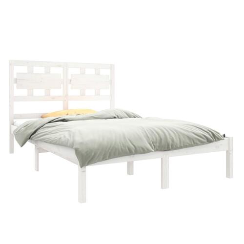 Sengeramme 140x190 cm massivt træ hvid
