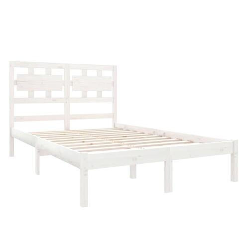 Sengeramme 140x190 cm massivt træ hvid