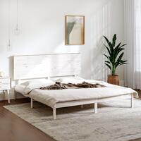 Sengeramme 150x200 cm King Size massivt fyrretræ hvid