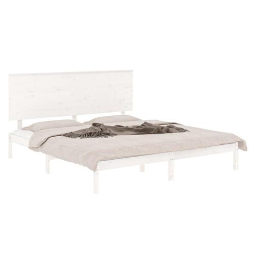 Sengeramme 150x200 cm King Size massivt fyrretræ hvid