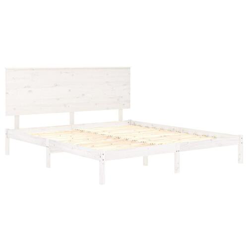 Sengeramme 150x200 cm King Size massivt fyrretræ hvid