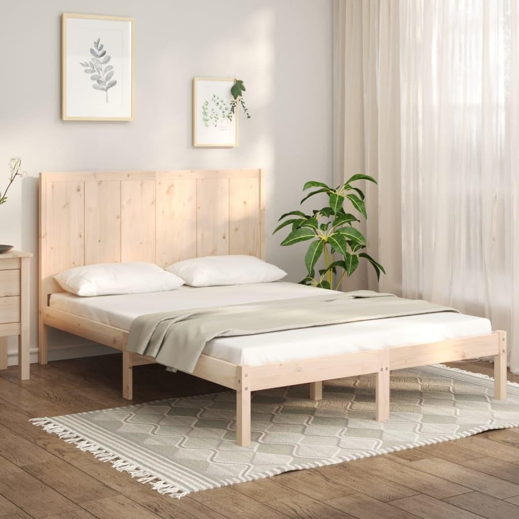 Sengeramme uden madras 140x200 cm massivt fyrretræ