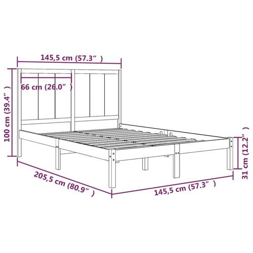 Sengeramme 140x200 cm massivt fyrretræ