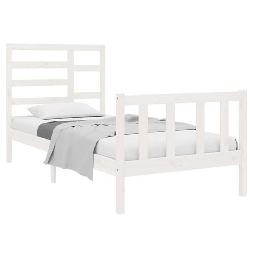 Sengeramme 75x190 cm Small Single massivt træ hvid