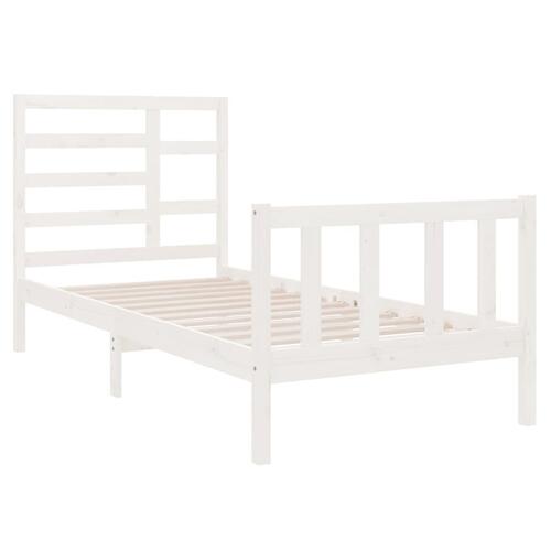 Sengeramme 75x190 cm Small Single massivt træ hvid