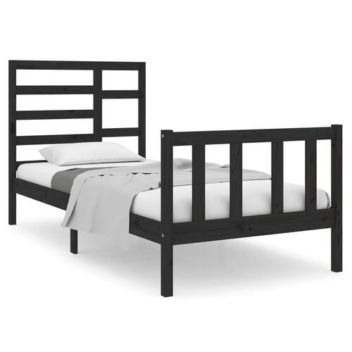 Sengeramme 75x190 cm Small Single massivt træ sort