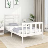 Sengeramme 90x190 cm Single massivt træ hvid
