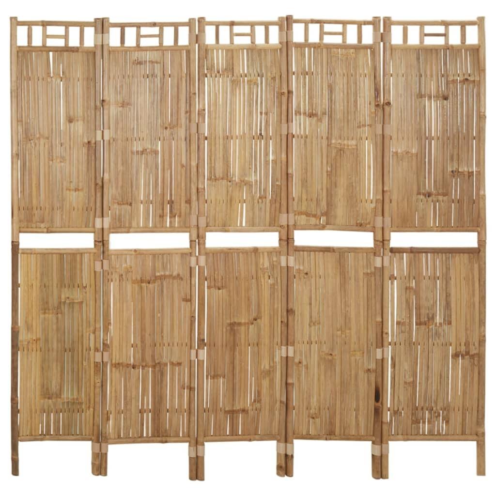 5-panels rumdeler 200x180 cm bambus
