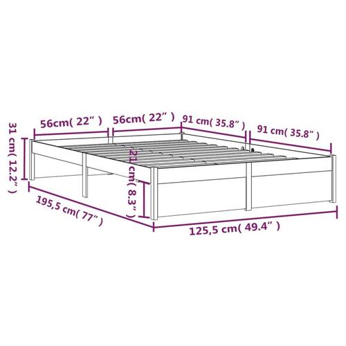 Sengeramme 120x190 cm Small Double massivt træ gyldenbrun