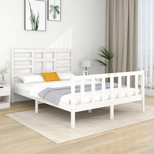 Sengeramme 120x190 cm Small Double massivt træ hvid