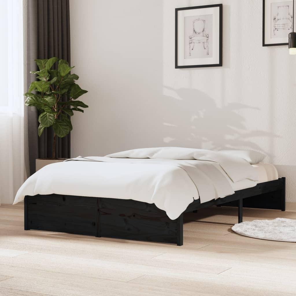 Sengeramme 120x190 cm Small Double massivt træ sort