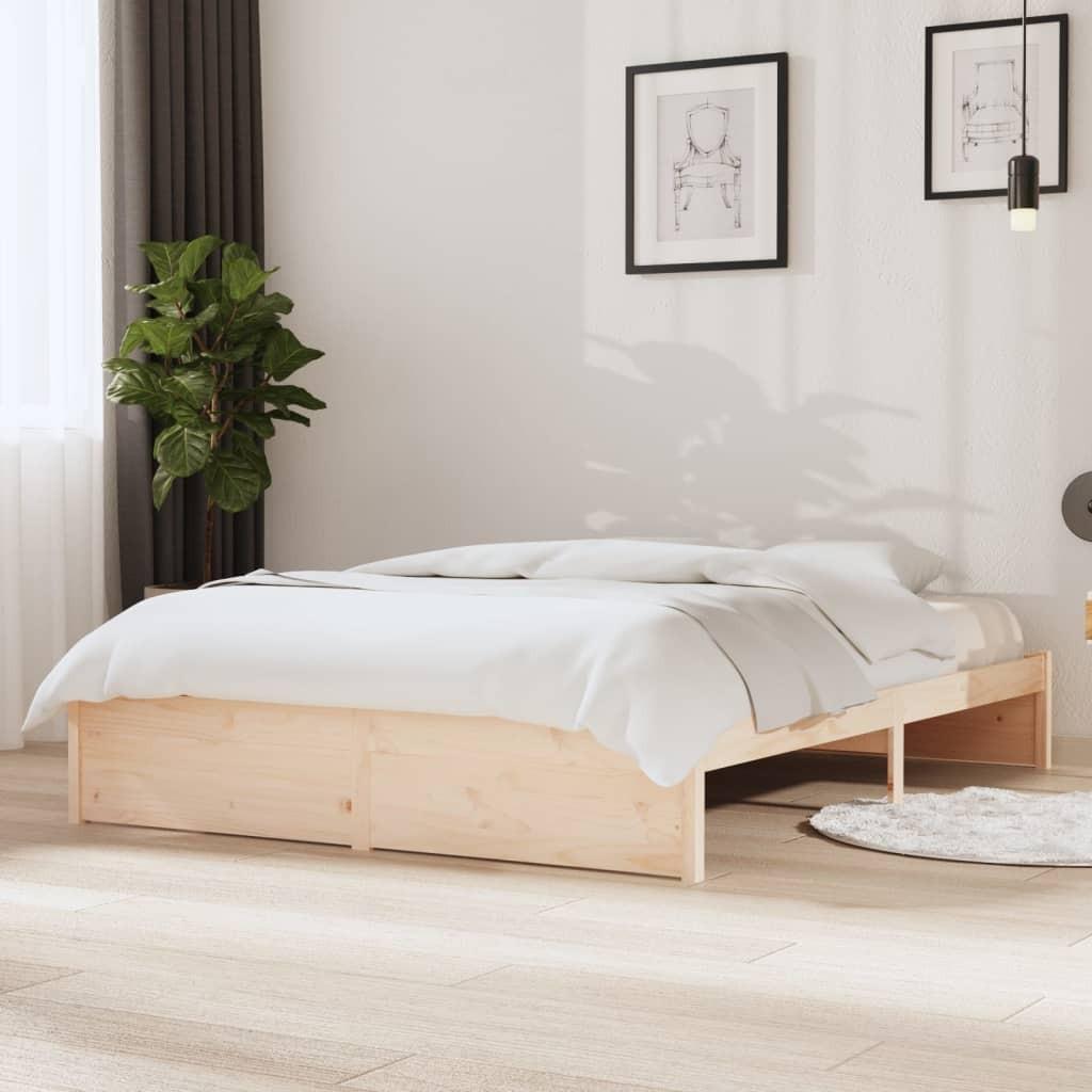 Sengeramme 135x190 cm massivt træ