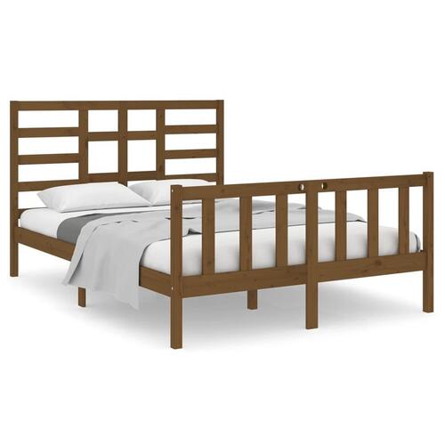 Sengeramme 120x190 cm Small Double massivt træ gyldenbrun