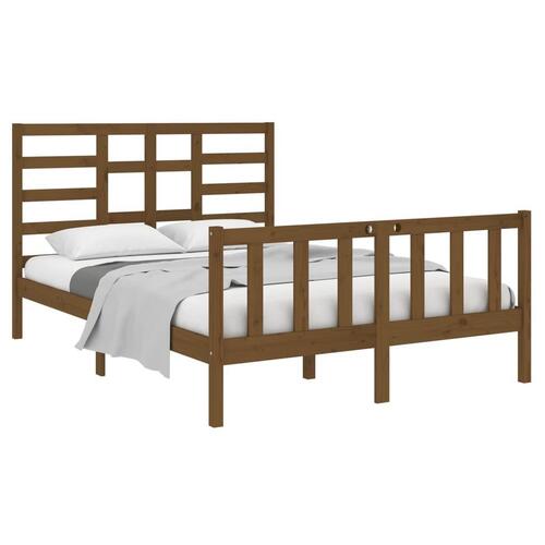 Sengeramme 120x190 cm Small Double massivt træ gyldenbrun