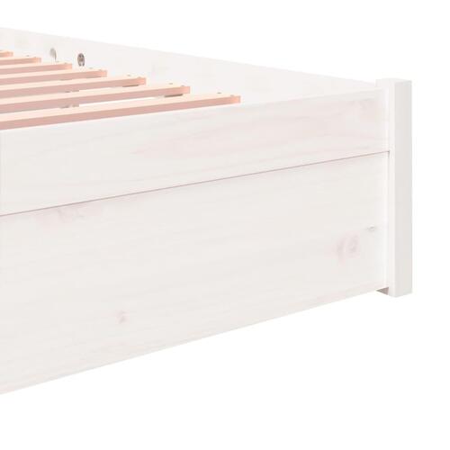 Sengeramme 135x190 cm dobbelt massivt fyrretræ hvid