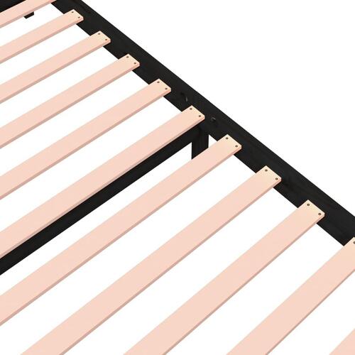 Sengeramme 140x190 cm massivt træ sort