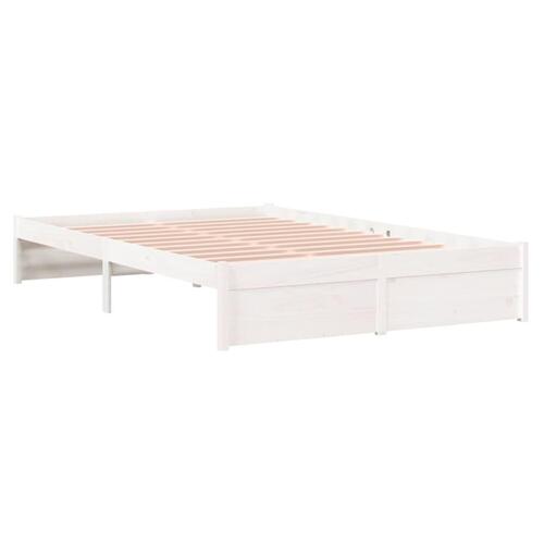 Sengeramme 120x200 cm massivt træ hvid