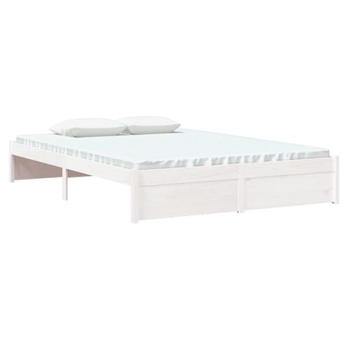 Sengeramme 140x200 cm massivt træ hvid