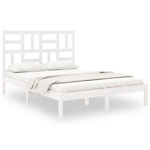 Sengeramme 120x200 cm massivt træ hvid