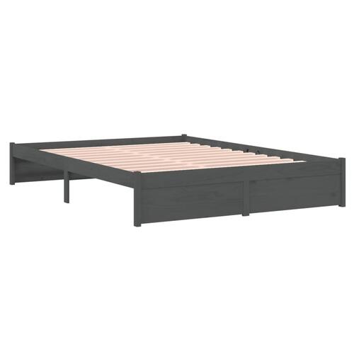 Sengeramme 140x200 cm massivt træ grå