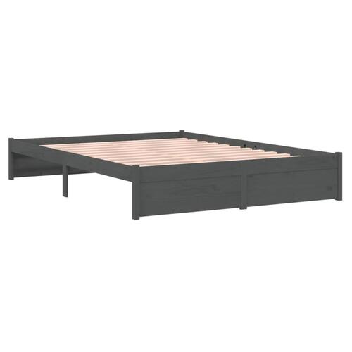 Sengeramme 150x200 cm King Size massivt fyrretræ grå