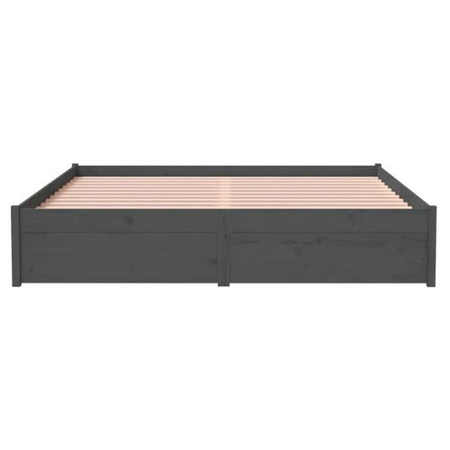 Sengeramme 150x200 cm King Size massivt fyrretræ grå