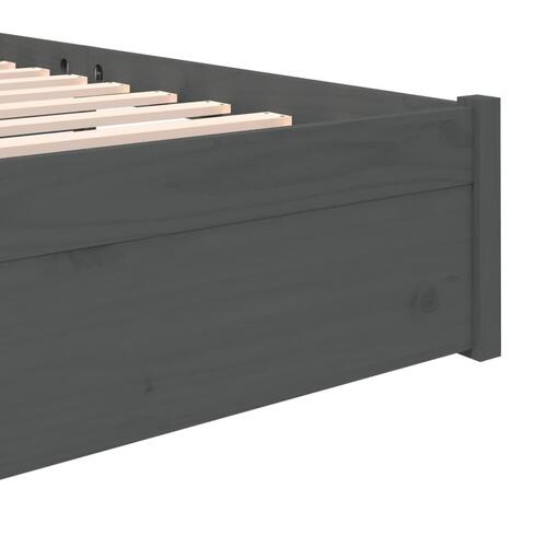 Sengeramme 150x200 cm King Size massivt fyrretræ grå