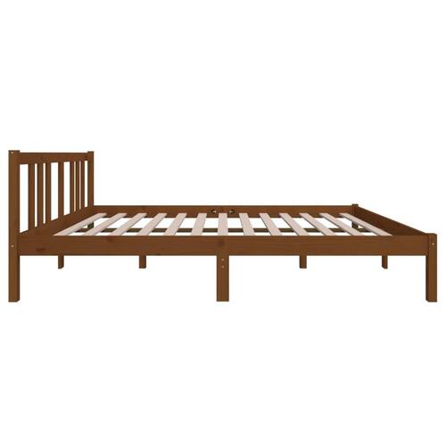 Sengeramme 140x190 cm massivt fyrretræ gyldenbrun