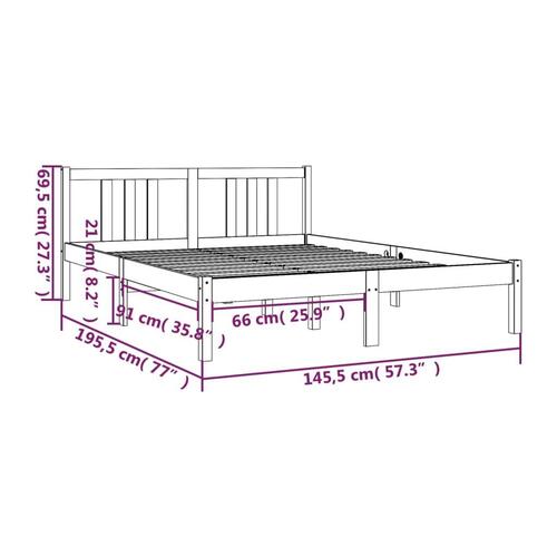 Sengeramme 140x190 cm massivt fyrretræ gyldenbrun