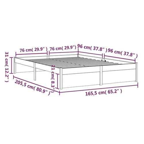 Sengeramme 160x200 cm massivt træ