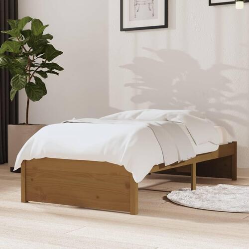 Sengeramme 75x190 cm Small Single massivt træ gyldenbrun