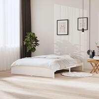 Sengeramme 160x200 cm massivt træ hvid