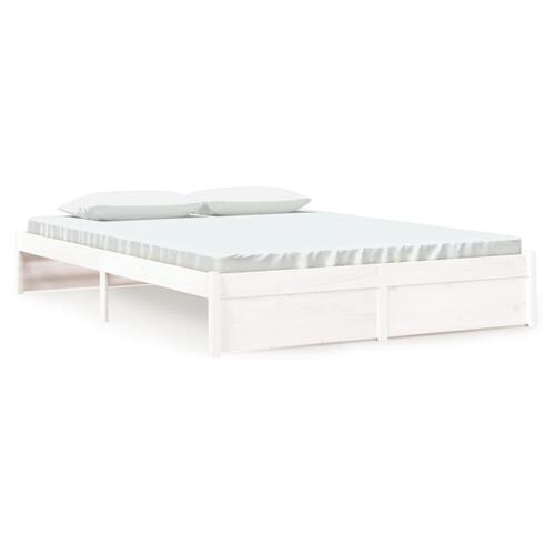 Sengeramme 160x200 cm massivt træ hvid