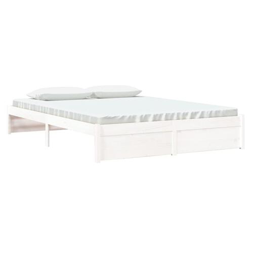 Sengeramme 160x200 cm massivt træ hvid