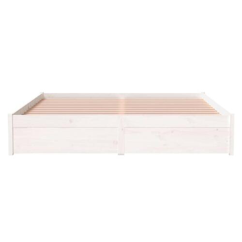 Sengeramme 160x200 cm massivt træ hvid