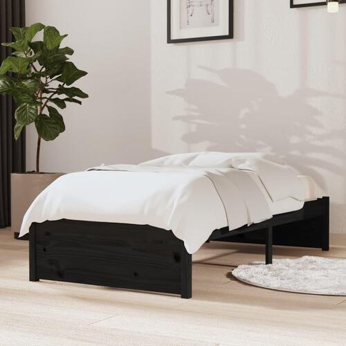 Sengeramme 75x190 cm Small Single massivt træ sort