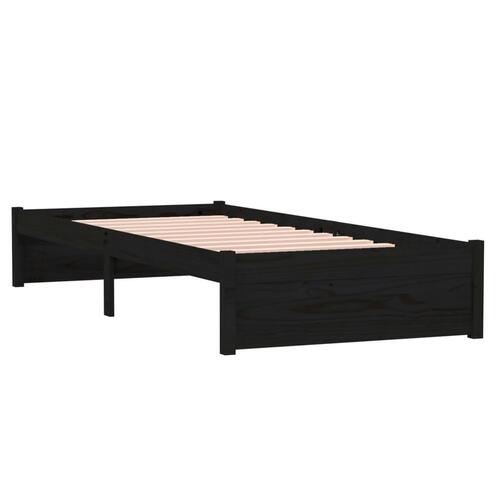 Sengeramme 75x190 cm Small Single massivt træ sort