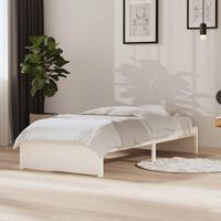 Sengeramme 90x190 cm Single massivt træ hvid