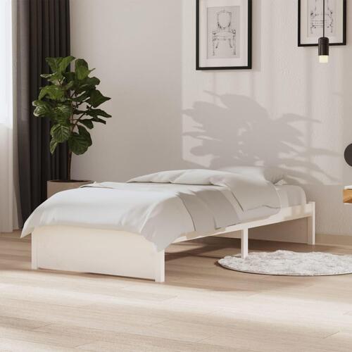Sengeramme 90x190 cm Single massivt træ hvid