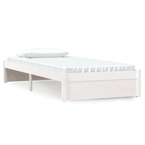 Sengeramme 90x190 cm Single massivt træ hvid