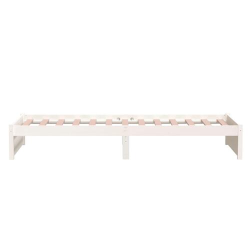 Sengeramme 90x190 cm Single massivt træ hvid