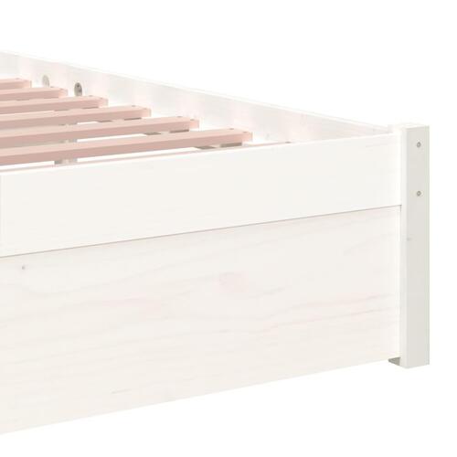 Sengeramme 90x190 cm Single massivt træ hvid