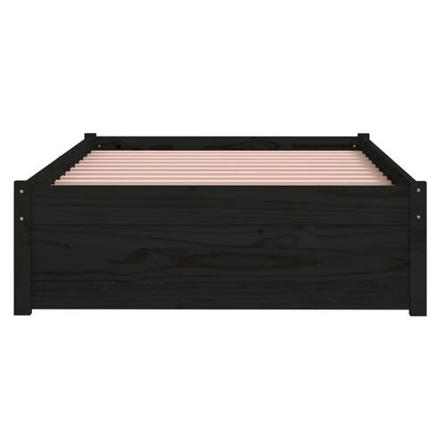 Sengeramme 90x190 cm Single massivt træ sort