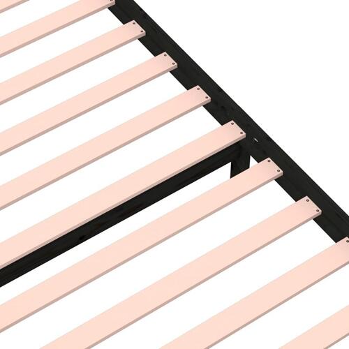 Sengeramme 90x190 cm Single massivt træ sort