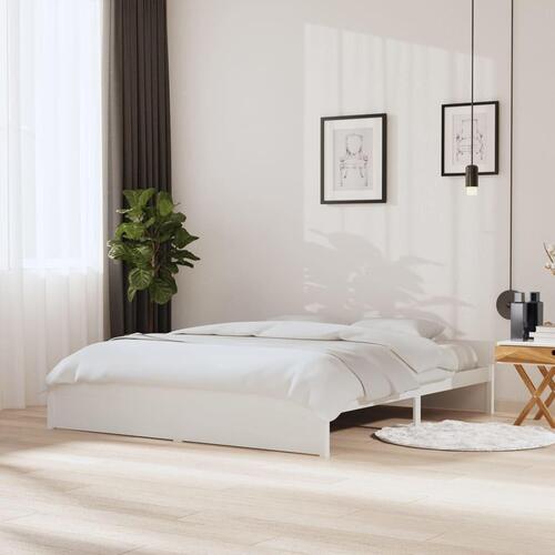 Sengestel 180x200 cm Super King massivt fyrretræ hvid