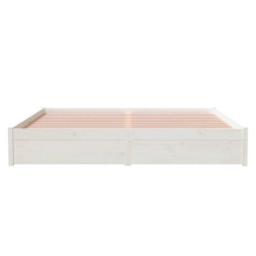 Sengestel 180x200 cm Super King massivt fyrretræ hvid