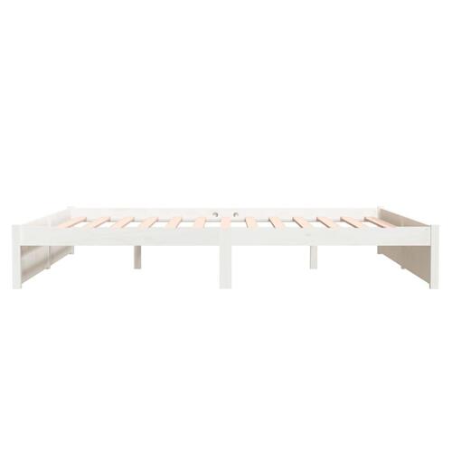 Sengestel 180x200 cm Super King massivt fyrretræ hvid